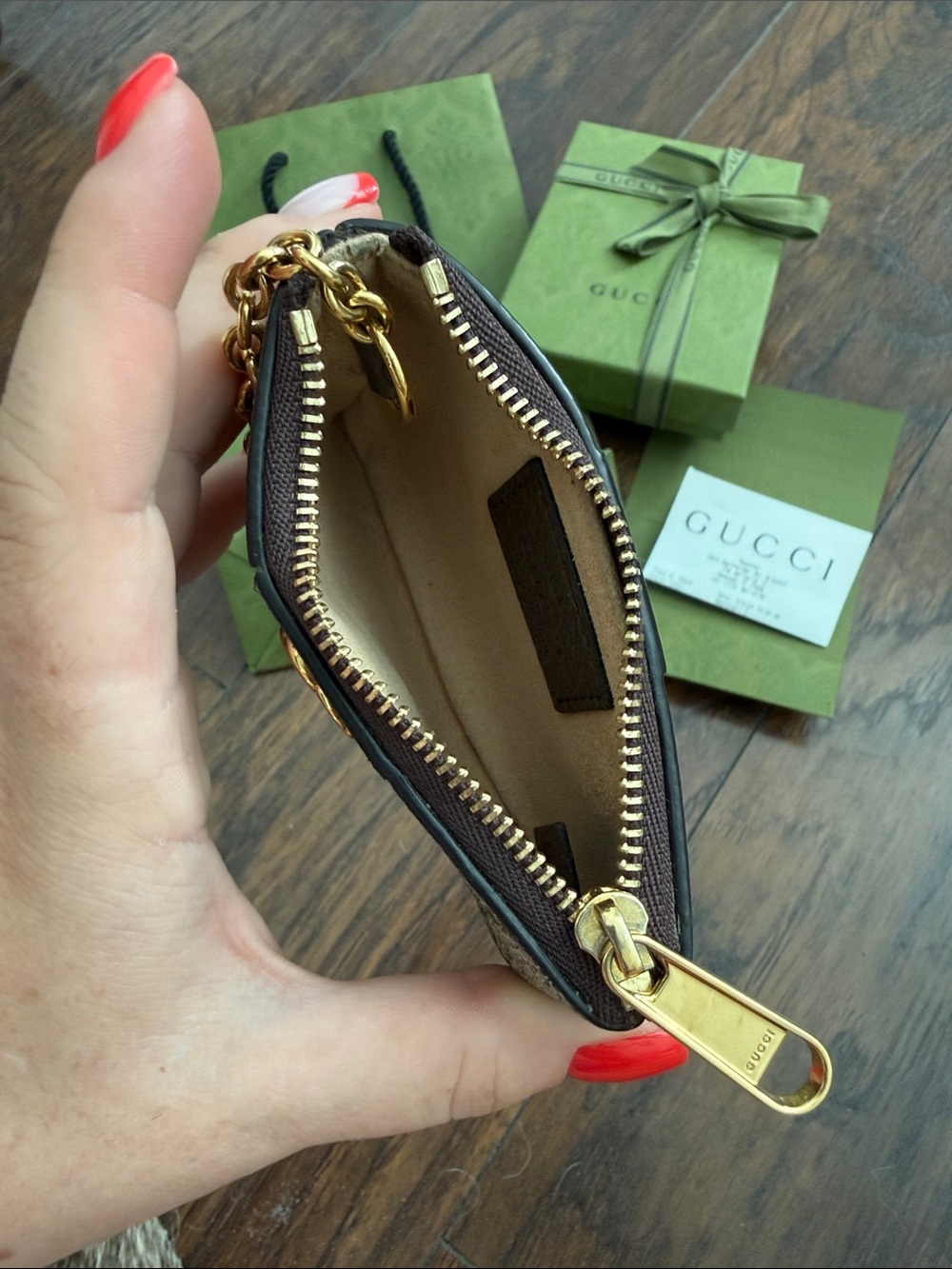 Gucci GG Supreme Canvas Ophidia Key Pouch - Picture 6 of 13